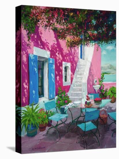Hot Pink Terrace (Oil on Board)-William Ireland-Premier Image Canvas