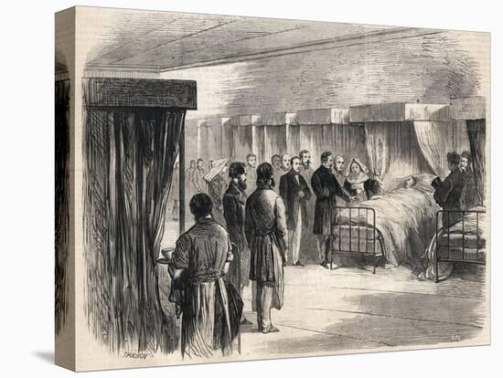 Hotel Dieu, Paris, France : Napoleon III visiting the sufferers of cholera in 1865-French School-Premier Image Canvas