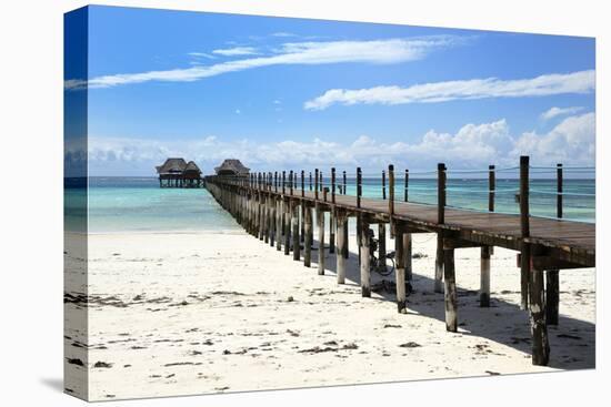 Hotel Jetty, Bwejuu Beach, Zanzibar, Tanzania, Indian Ocean, East Africa, Africa-Peter Richardson-Premier Image Canvas