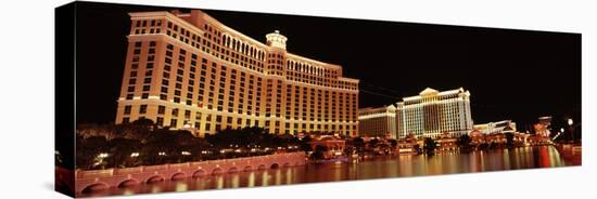 Hotel Lit Up at Night, Bellagio Resort and Casino, the Strip, Las Vegas, Nevada, USA-null-Premier Image Canvas