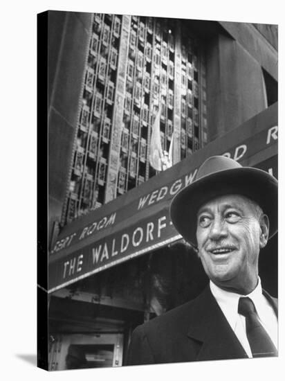 Hotel Magnate Conrad N. Hilton in Front of the Waldorf Astoria Hotel-Martha Holmes-Premier Image Canvas