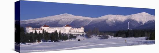 Hotel Near Snow Covered Mountains, Mt. Washington Hotel Resort, Mount Washington, Bretton Woods,...-null-Premier Image Canvas