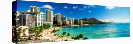 Hotels on the Beach, Waikiki Beach, Oahu, Honolulu, Hawaii, USA-null-Premier Image Canvas