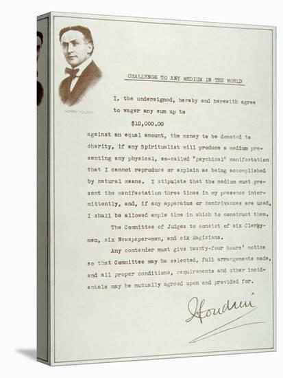 Houdini's Challenge to Any Medium in the World (Print)-null-Premier Image Canvas