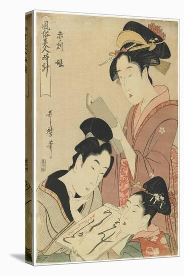 Hour of the Ram, Young Girls, 1798-1799-Kitagawa Utamaro-Premier Image Canvas