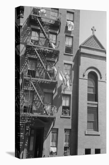 House fronts on 61st Street, between 1st and 3rd Avenues, New York City, 1938-Walker Evans-Premier Image Canvas