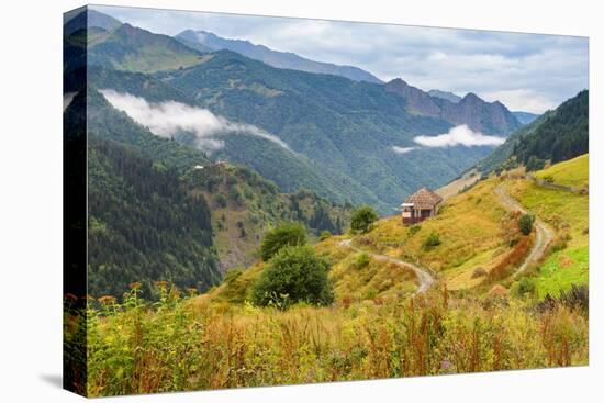 House in mountains near Ushguli, Svaneti mountains, Caucasian mountains-Jan Miracky-Premier Image Canvas