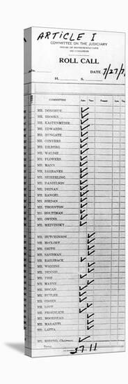 House Judiciary Committee Impeachment Vote the Tally Sheet-null-Stretched Canvas