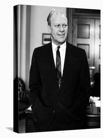 House Minority Leader Sen. Gerald R. Ford. in His Office-null-Premier Image Canvas