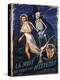 House On Haunted Hill, French Movie Poster, 1958-null-Stretched Canvas