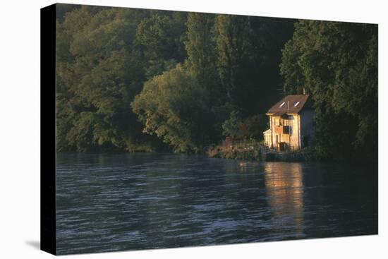 House on the Rhone River, Surronded by Trees, Geneva-Marcel Malherbe-Premier Image Canvas