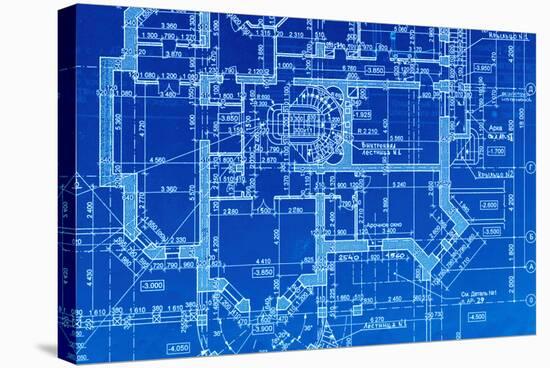 House Plan Blueprints Close Up-haveseen-Stretched Canvas