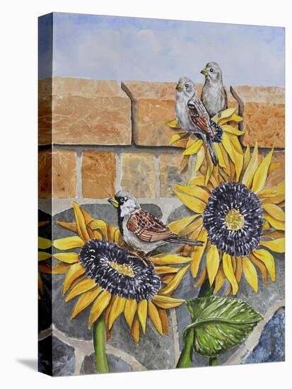 House Sparows with Sunflowers-Charlsie Kelly-Premier Image Canvas