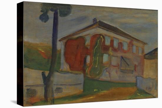 House with Red Virginia Creeper, C.1900 (Oil on Board)-Edvard Munch-Premier Image Canvas