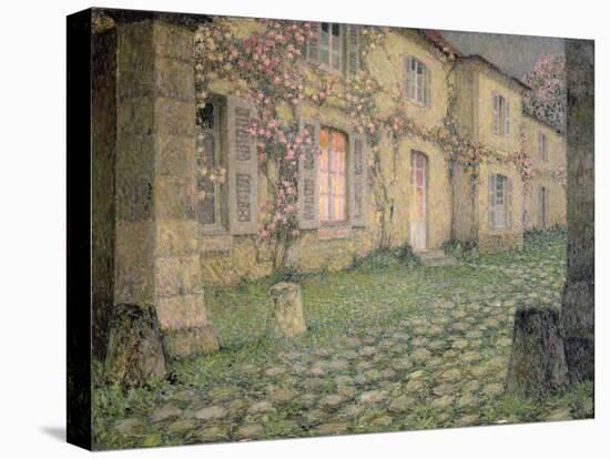 House with Roses at Dusk, C.1928-Henri Eugene Augustin Le Sidaner-Premier Image Canvas