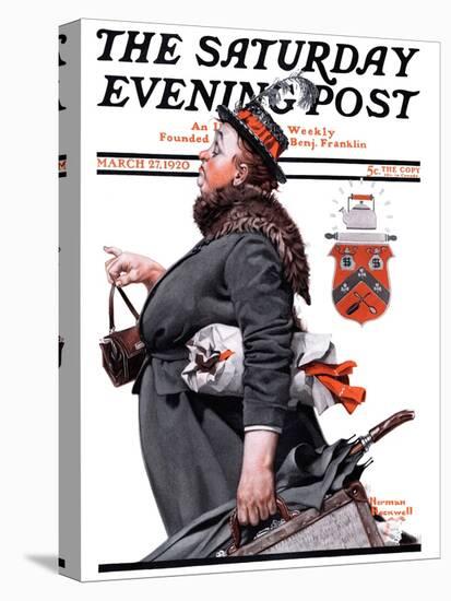 "Housekeeper" Saturday Evening Post Cover, March 27,1920-Norman Rockwell-Premier Image Canvas