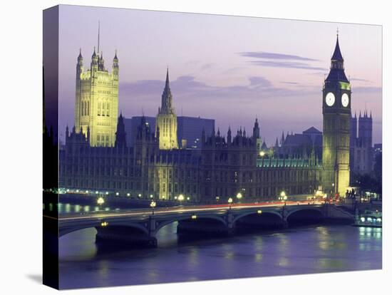 Houses of Parliament at Night, London, England-Walter Bibikow-Premier Image Canvas