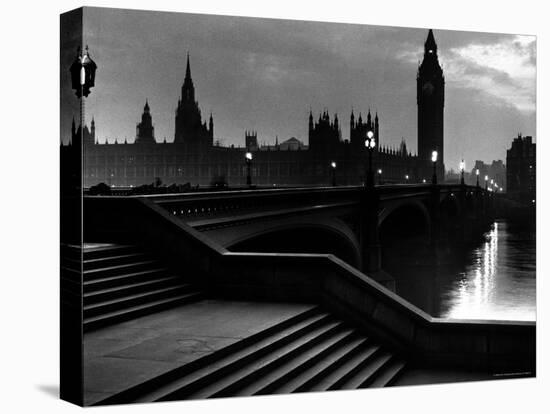 Houses of Parliament Seen Across Westminster Bridge at Dawn, Regarding Poet William Wordsworth-Nat Farbman-Premier Image Canvas