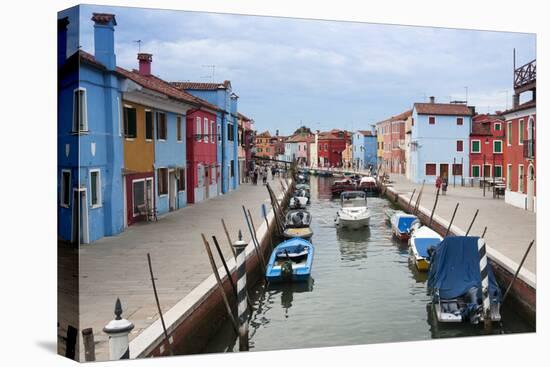 Houses on the waterfront, Burano, Venice, Veneto, Italy.-Nico Tondini-Premier Image Canvas