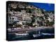 Houses Terraced into Rugged Amalfi Coastline, Boats in Foreground, Positano, Italy-Dallas Stribley-Premier Image Canvas
