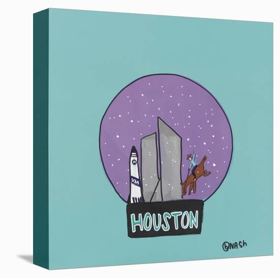 Houston Snow Globe-Brian Nash-Stretched Canvas