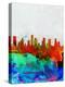 Houston Watercolor Skyline-NaxArt-Stretched Canvas