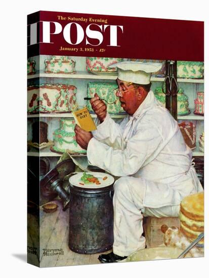 "How to Diet" Saturday Evening Post Cover, January 3,1953-Norman Rockwell-Premier Image Canvas