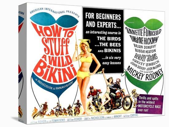 How to Stuff a Wild Bikini, half-sheet poster, 1965-null-Stretched Canvas