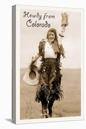 Howdy from Colorado, Cowgirl-null-Stretched Canvas