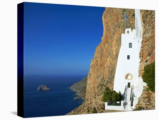 Hozoviotissa Monastery and Aegean Sea, Amorgos, Cyclades, Greek Islands, Greece, Europe-Tuul-Premier Image Canvas