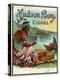 Hudson Bay Brand Cigar Outer Box Label, Native American-Lantern Press-Stretched Canvas