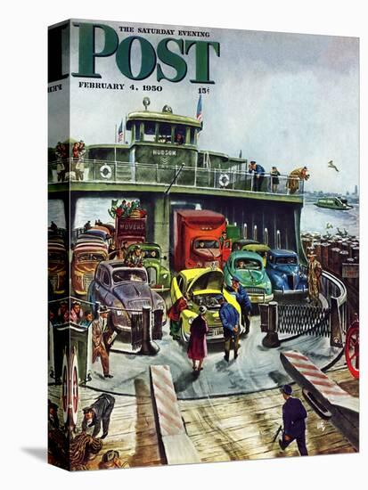 "Hudson Ferry" Saturday Evening Post Cover, February 4, 1950-Thornton Utz-Premier Image Canvas