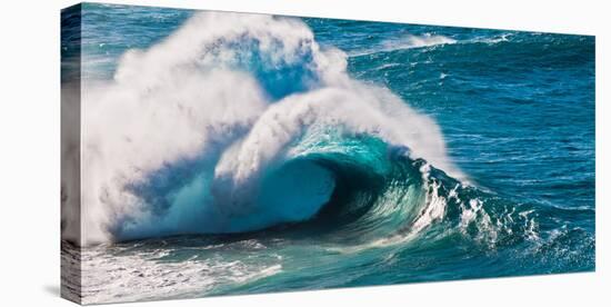 Huge storm surf breaking off the Na Pali coast, Kauai, Hawaii-Mark A Johnson-Premier Image Canvas