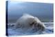 Huge Waves Crash Against a Stone Jetty at Criccieth, Gwynedd, Wales, United Kingdom, Europe-Graham Lawrence-Premier Image Canvas
