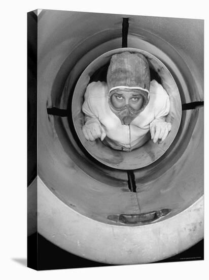 Human Cannonball Egle Zacchini, Inside Cannon Just Before Her Launching During Circus Act-Cornell Capa-Premier Image Canvas