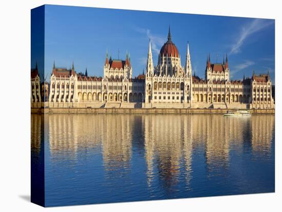 Hungarian Parliament Building and River Danube, Budapest, Hungary-Doug Pearson-Premier Image Canvas