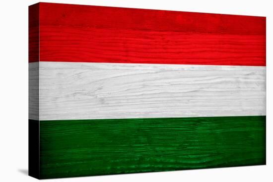 Hungary Flag Design with Wood Patterning - Flags of the World Series-Philippe Hugonnard-Stretched Canvas