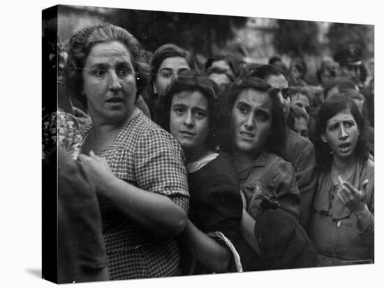 Hungry Italians Waiting For Their Bread Allotment Following Allied Takeover of Naples During WWII-George Rodger-Premier Image Canvas