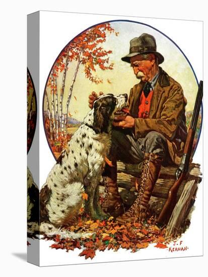 "Hunter and Spaniel,"November 3, 1928-J.F. Kernan-Premier Image Canvas