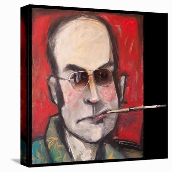 Hunter S Thompson with Cig Black-Tim Nyberg-Premier Image Canvas