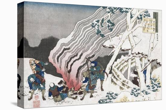 Hunters by a Fire in the Snow'-Katsushika Hokusai-Premier Image Canvas