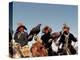 Hunters from Sagsai Sum, Bechik, Tek and Khalbek, Golden Eagle Festival, Mongolia-Amos Nachoum-Premier Image Canvas