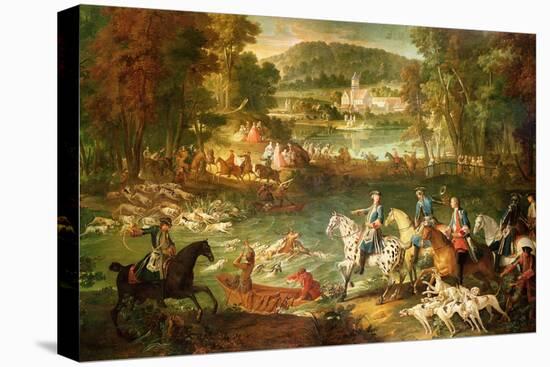 Hunting at the Saint-Jean Pond in the Forest of Compiegne, Before 1734-Jean-Baptiste Oudry-Premier Image Canvas