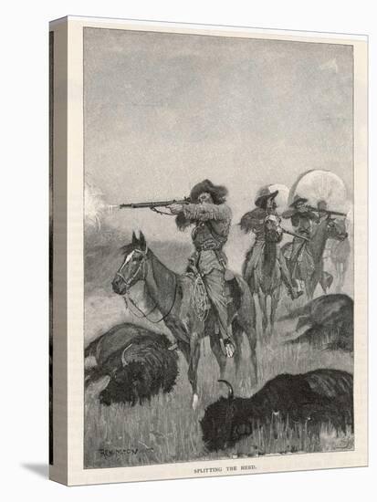 Hunting Buffalo with Rifles on the American Plains-Frederic Sackrider Remington-Stretched Canvas