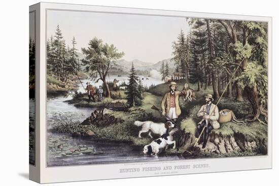 Hunting, Fishing and Forest Scene-Currier & Ives-Premier Image Canvas