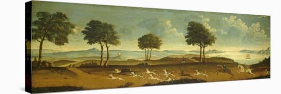 Hunting scene with a harbour, 18th century-American School-Premier Image Canvas