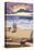 Huntington Beach, California - Sunset Beach Scene-Lantern Press-Stretched Canvas
