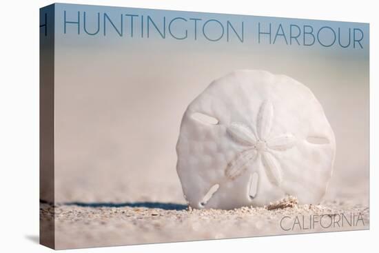 Huntington Harbour, California - Sand Dollar and Beach-Lantern Press-Stretched Canvas
