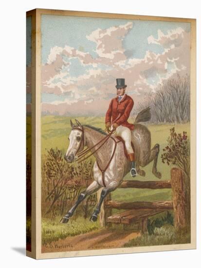 Huntsman Clearing a Fence-C.b. Herberte-Stretched Canvas