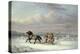 Huntsmen in Horsedrawn Sleigh-Cornelius Krieghoff-Premier Image Canvas